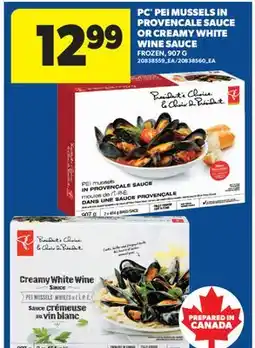 Real Canadian Superstore PC PEI MUSSELS IN PROVENCALE SAUCE OR CREAMY WHITE WINE SAUCE offer
