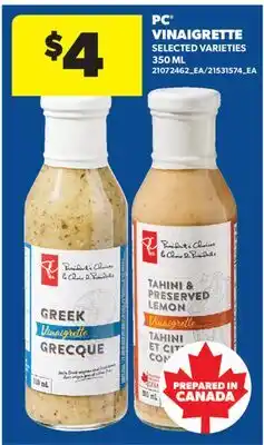 Real Canadian Superstore PC VINAIGRETTE offer