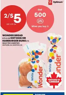 Real Canadian Superstore WONDER BREAD 675 G OR HOT DOG OR HAMBURGER BUNS 8'S offer