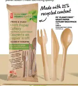 Real Canadian Superstore PC PLANET FIRST KRAFT PAPER CUTLERY MULTIPACK offer