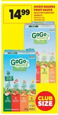 Real Canadian Superstore GOGO SQUEEZ FRUIT SAUCE offer