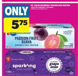 Real Canadian Superstore PC OR BLUE MENU SPARKLING WATER offer