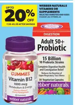 Real Canadian Superstore WEBBER NATURALS VITAMINS OR SUPPLEMENTS offer