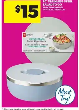 Real Canadian Superstore PC STAINLESS STEEL SALAD TO GO offer