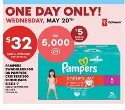 Real Canadian Superstore PAMPERS SWADDLERS 360 OR PAMPERS CRUISERS 360 ECONO PACK, 66-132'S offer