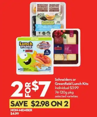 Longo's Schneiders or Greenfield Lunch Kits offer