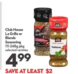 Longo's Club House La Grille or Blends Seasoning offer