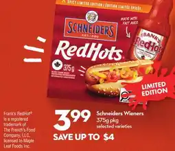 Longo's Schneiders Wieners offer