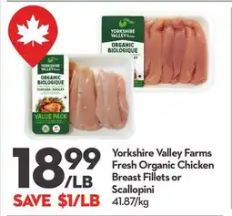 Longo's Fresh Organic Chicken Breast Fillets or Scallopini offer