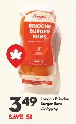 Longo's Brioche Burger Buns offer