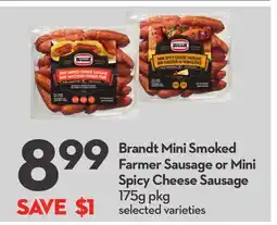 Longo's Mini Smoked Farmer Sausage or Mini Spicy Cheese Sausage offer