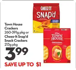 Longo's Town House Crackers, 260-391g pkg or Cheez-It Snap'd Snack Crackers, 213g pkg offer