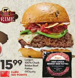 Longo's Longo's 100% Chuck Brisket Beef Patties offer