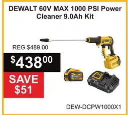 Atlas Tools & Machinery DEWALT 60V MAX 1000 PSI Power Cleaner 9.0Ah Kit offer