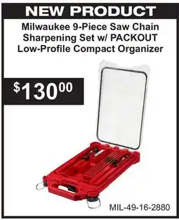 Atlas Tools & Machinery Milwaukee 9-Piece Saw Chain Sharpening Set w/ PACKOUT Low-Profile Compact Organizer offer