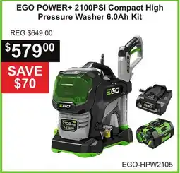 Atlas Tools & Machinery EGO POWER + 2100PSI Compact High Pressure Washer 6.0Ah Kit offer