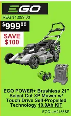 Atlas Tools & Machinery EGO POWER+ Brushless 21 Select Cut XP Mower w/Touch Drive Self-Propelled Technology 10.0Ah KIT offer