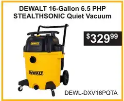 Atlas Tools & Machinery DEWALT 16-Gallon 6.5 PHP STEALTHSONIC Quiet Vacuum offer