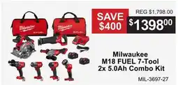 Atlas Tools & Machinery Milwaukee M18 FUEL 7-Tool 2x 5.0Ah Combo Kit offer