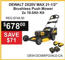 Atlas Tools & Machinery DEWALT 2X20V MAX 21-1/2 Brushless Push Mower 2x 10.0Ah Kit offer