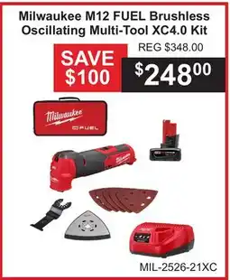 Atlas Tools & Machinery Milwaukee M12 FUEL Brushless Oscillating Multi-Tool XC4.0 Kit offer