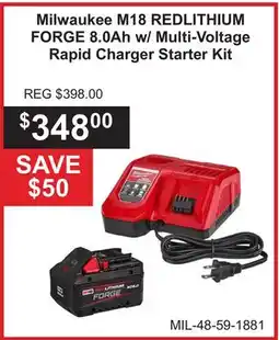 Atlas Tools & Machinery Milwaukee M18 REDLITHIUM FORGE 8.0Ah w/Multi-Voltage Rapid Charger Starter Kit offer