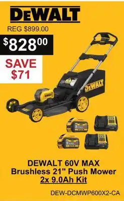 Atlas Tools & Machinery DEWALT 60V MAX Brushless 21 Push Mower 2x 9.0 Ah Kit offer