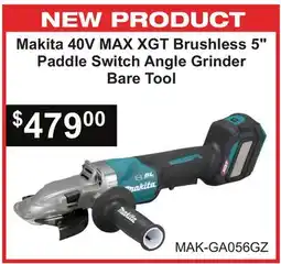 Atlas Tools & Machinery Makita 40V MAX XGT Brushless 5 Paddle Switch Angle Grinder Bare Tool offer