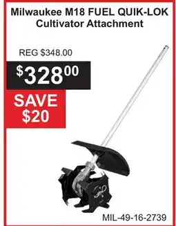 Atlas Tools & Machinery Milwaukee M18 FUEL QUIK-LOK Cultivator Attachment offer