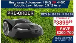 Atlas Tools & Machinery Husqvarna Automower 410iQ or 440iQ Robotic Lawn Mower 0.5/2 Acre offer