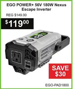 Atlas Tools & Machinery EGO POWER+ 56V 180W Nexus Escape Inverter offer