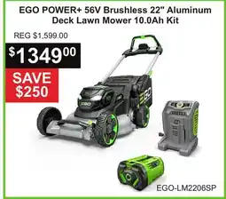 Atlas Tools & Machinery EGO POWER+ 56V Brushless 22 Aluminum Deck Lawn Mower offer