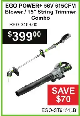 Atlas Tools & Machinery EGO POWER + 56V 615CFM Blower/15 String Trimmer Combo offer