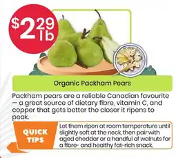 Healthy Planet Organic Packham Pears offer