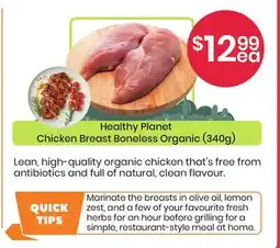 Healthy Planet Healthy Planet Chicken Breast Boneless Organic (340g) offer