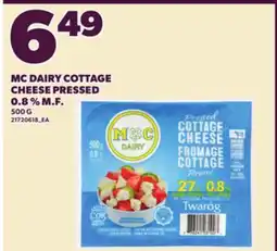 Loblaws MC DAIRY COTTAGE CHEESE PRESSED 0.8% M.F offer