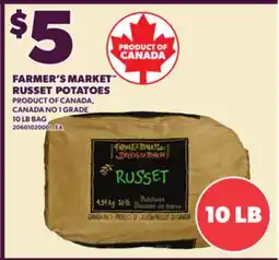 Loblaws FARMER'S MARKET RUSSET POTATOES, 10 LB BAG offer