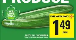 Food Basics SEEDLESS CUCUMBER offer