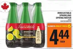 Food Basics IRRESISTIBLE SPARKLING SPRING WATER offer