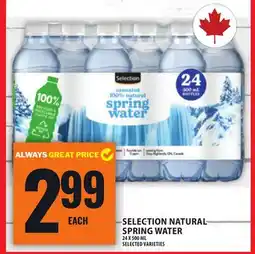 Food Basics SELECTION NATURAL SPRING WATER offer