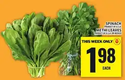 Food Basics SPINACH OR METHI LEAVES offer
