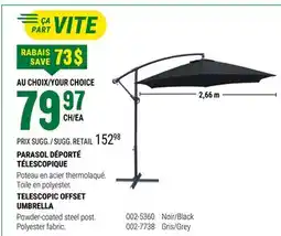 BMR PARASOL DÉPORTÉ TÉLESCOPIQUE offer