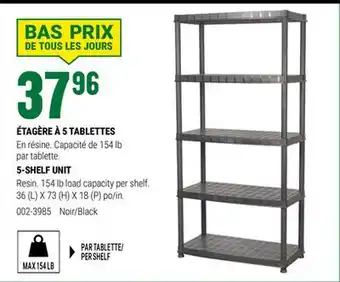 BMR ÉTAGÈRE À 5 TABLETTES offer