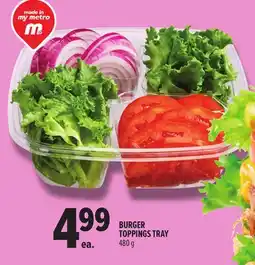 Metro BURGER TOPPINGS TRAY offer
