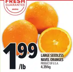 Metro LARGE SEEDLESS NAVEL ORANGES offer