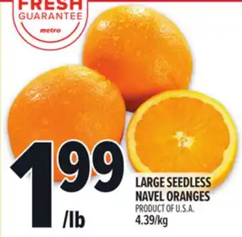 Metro LARGE SEEDLESS NAVEL ORANGES offer