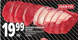 Metro WHOLE BEEF TENDERLOIN VAC PACK offer