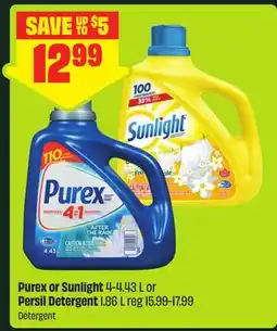 FreshCo Purex or Sunlight 4-4.43 L or Persil Detergent 1.86 L offer