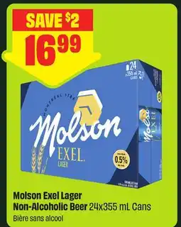 FreshCo Molson Exel Lager Non-Alcoholic Beer 24x355 mL Cans offer