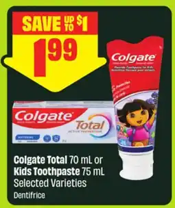 FreshCo Colgate Total 70 mL or Kids Toothpaste 75 mL Selected Varieties offer
